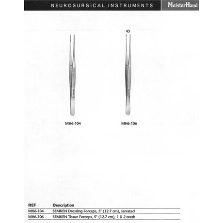 MeisterHand SEMKEN Dressing Forceps, 5" (12.7 cm) serrated. MPN: MH6-104 - Image 5
