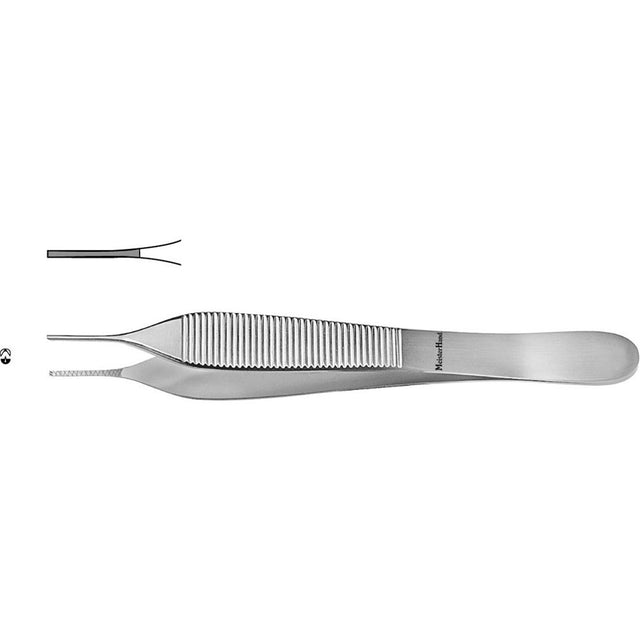 MeisterHand ADSON Tissue Forceps 1 X 2 teeth, 4-3/4" (120mm), cross serrated tips, delicate. MPN: MH6-121