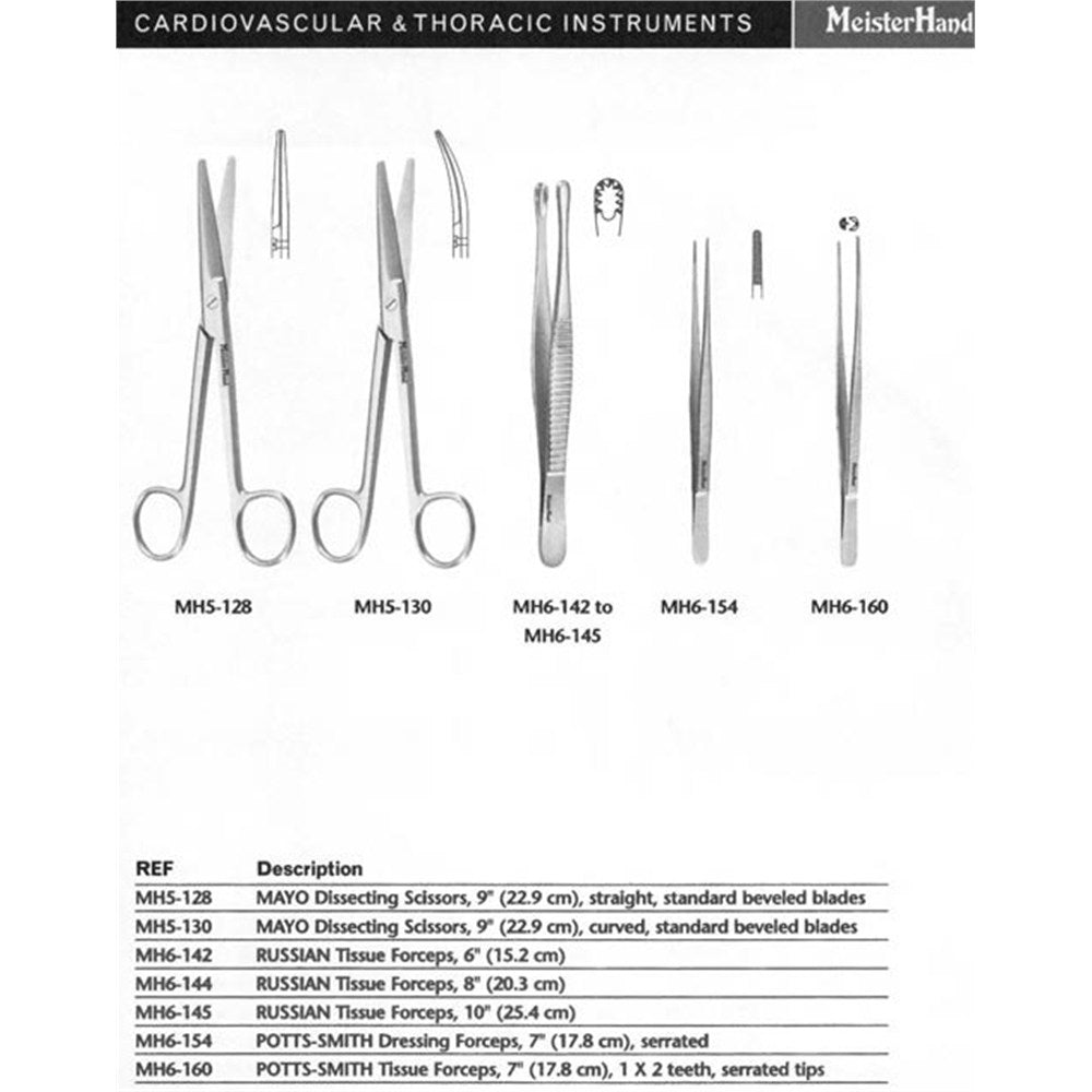 MeisterHand RUSSIAN Tissue Forceps, 6" (151mm). MPN: MH6-142 - Image 3