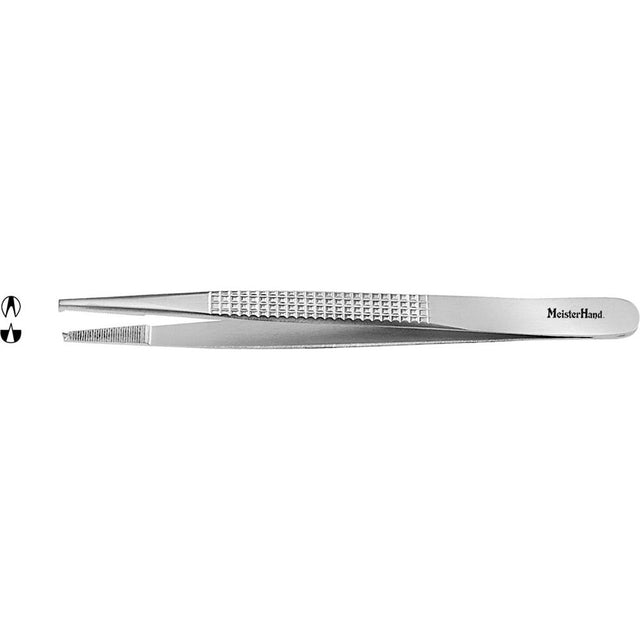 MeisterHand BONNEY Tissue Forceps 1 X 2 teeth, 6-3/4" (174mm), serrated tips. MPN: MH6-148