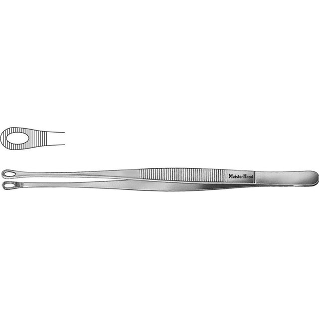 MeisterHand SINGLEY Tissue Forceps, 9" (230mm), fenestrated serrated jaws. MPN: MH6-214