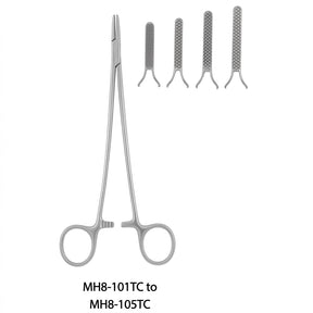 MeisterHand Ryder Needle Holder, 5⅞" (15 cm), Serrated Jaws, Tungsten Carbide. MPN: MH8-103TC