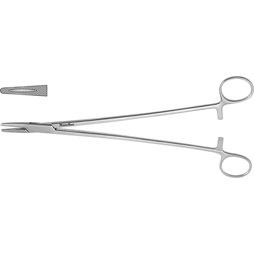 MeisterHand Masson Needle Holder, 10¾" (27 cm), Serrated Jaws. MPN: MH8-130