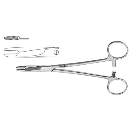 MeisterHand Olsen-Hegar Needle Holder with Suture Scissors, 5⅜" (13.8 cm), Serrated Jaws. MPN: MH8-15