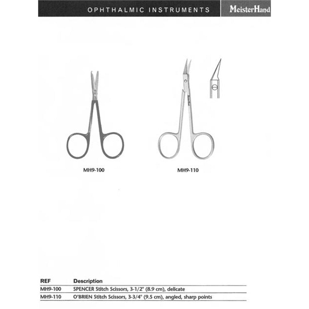 MeisterHand O'BRIEN Stitch Scissors, 3-3/4" (95.8mm), angled, sharp points. MPN: MH9-110 - Image 3