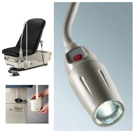 RITTER 253 LED Exam Light with Mounting Hardware for 625 Table with 32" UPH. MPN: 253-013