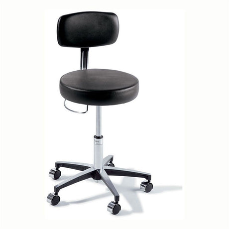 RITTER 277 Air-Lift Stool with Back, Hand Release & Chrome Caster Base. MPN: 277-001