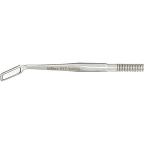 MILTEX Micro Mirror, 1/4" (7mm) x 1/8" (2mm), Rectangular, Cone Socket, Front Surface, Stainless Steel. MPN: 017-24803