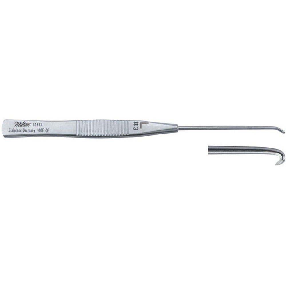 MILTEX MUELLER-Style Phlebectomy Hook, 5" (128.5mm), Left, Size #3. MPN: 10333