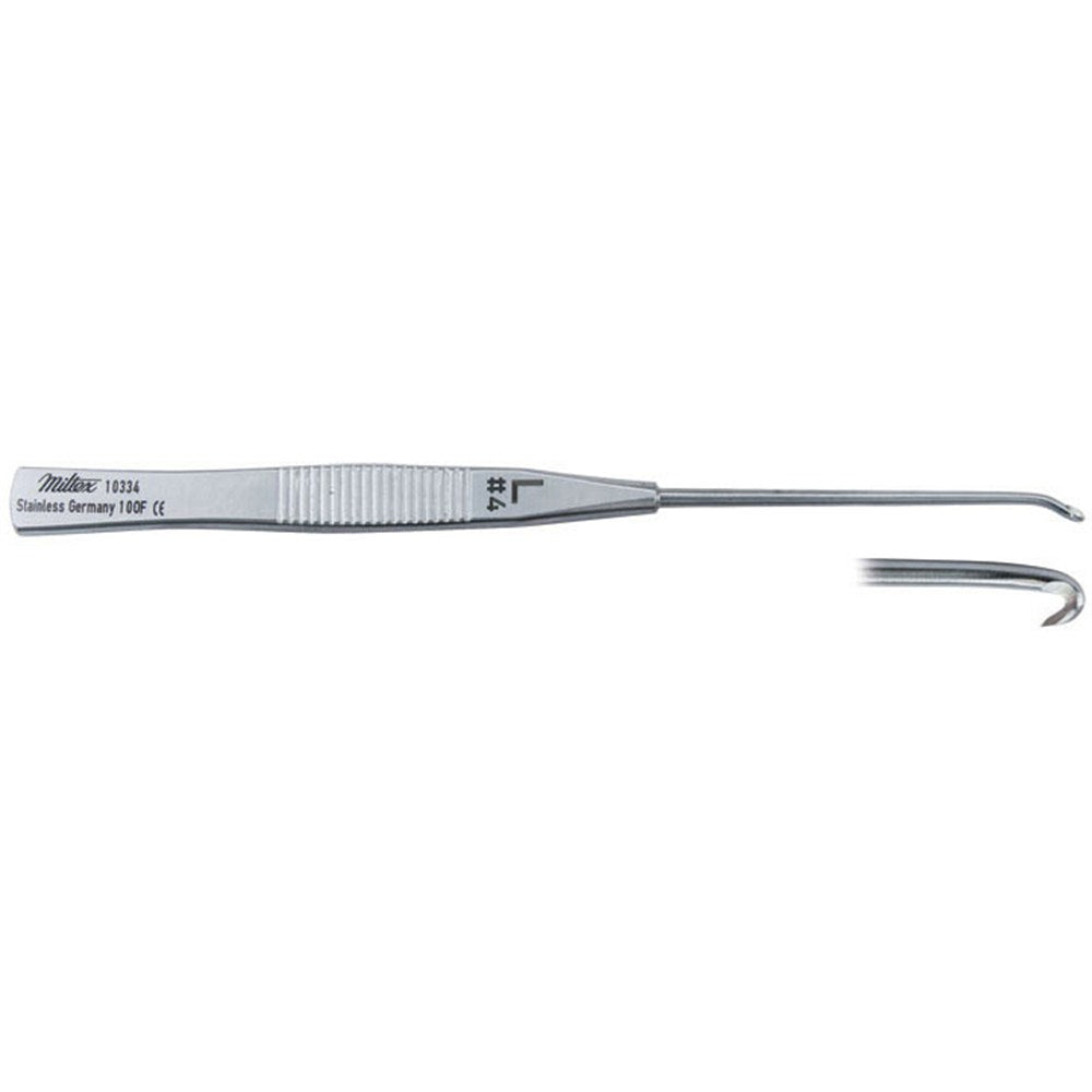 MILTEX MUELLER-Style Phlebectomy Hook, 5-1/4" (132mm), Left, Size #4. MPN: 10334