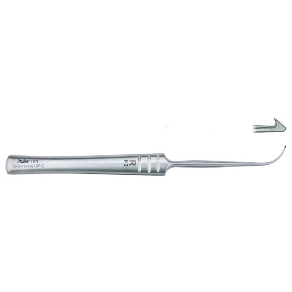 MILTEX OESCH-Style Phlebectomy Hook, 6-1/2" (165mm), Right, Size #3. MPN: 10373