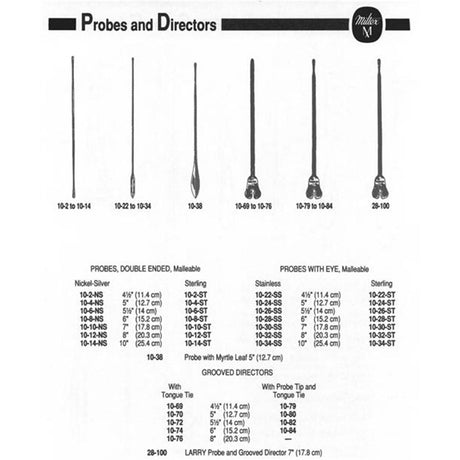 MILTEX Grooved Director, with Plain Point and Tongue Tie, 4-1/2" (115mm). MPN: 10-69 - Image 2