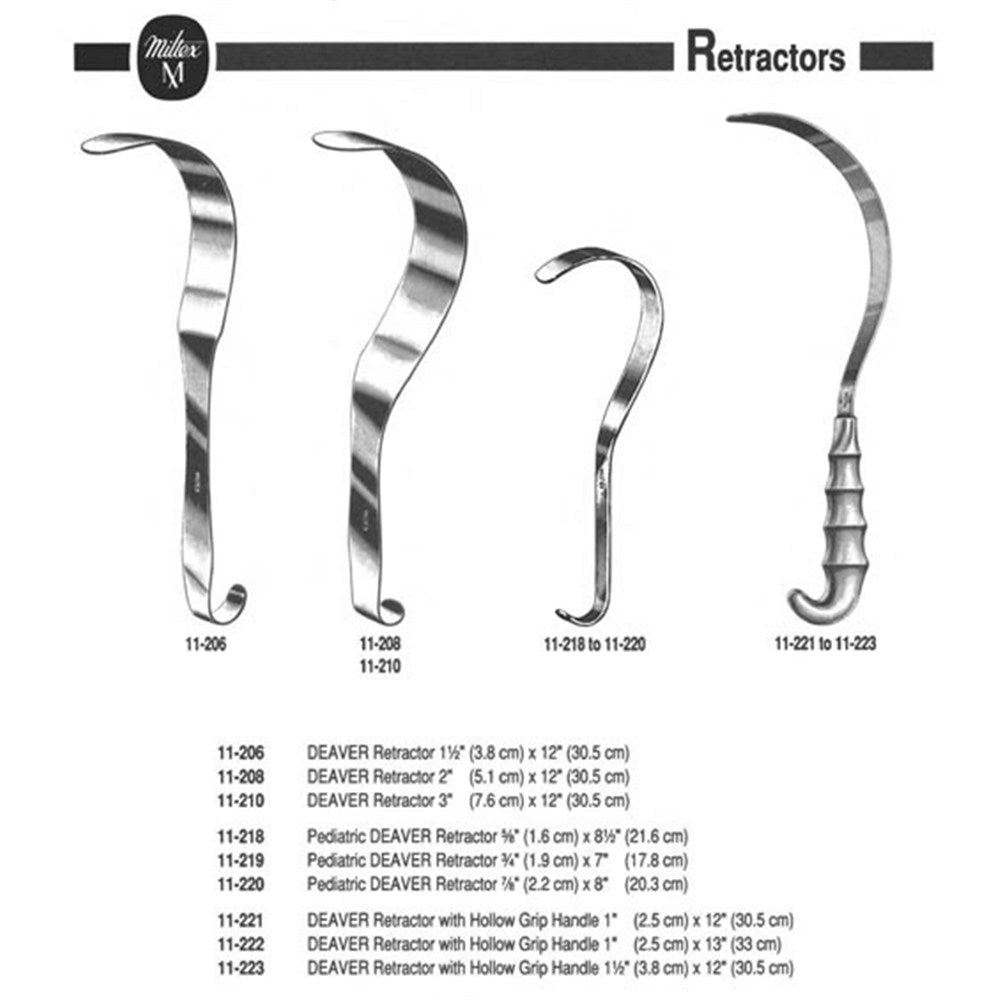 MILTEX Pediatric DEAVER Retractor, 7/8" (2.2 cm) X 8" (20.3 cm). MPN: 11-220 - Image 2