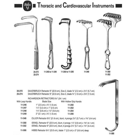 MILTEX RICHARDSON Retractor, 9-1/2" (24.1 cm), loop handle, 1" (2.5 cm) X 3/4" (1.9 cm). MPN: 11-246 - Image 3