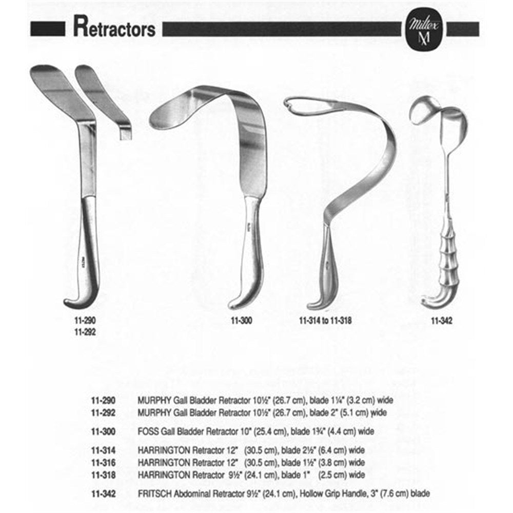 MILTEX FOSS Gall Bladder Retractor, 10" (25.4 cm), blade 1-3/4" (4.4 cm) wide. MPN: 11-300 - Image 2