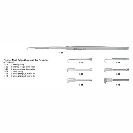 MILTEX Flexible Neck Rake Retractor, 6" (15.2 cm), 2 blunt prongs. MPN: 11-38 - Image 5