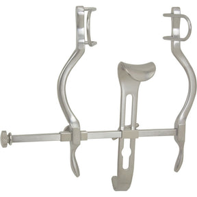 MILTEX Pediatric BALFOUR Abdominal Retractor with fenestrated side blades & solid center blade 1" (2.5 cm) deep, 4" (10.2 cm) spread. MPN: 11-430