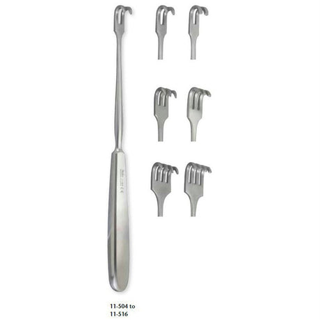 MILTEX VOLKMAN Retractor, 8-1/2" (218mm), 3 Prongs, Blunt, Hollow Handle. MPN: 11-514 - Image 4