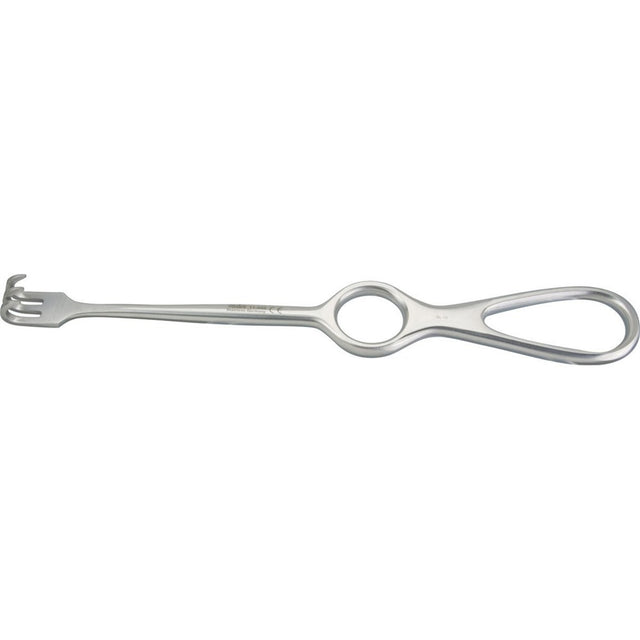 MILTEX VOLKMAN Retractor, 8-1/2" (216mm), 3 Prongs, Sharp, Ring Handle. MPN: 11-532