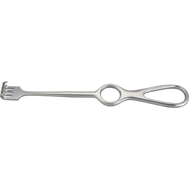 MILTEX VOLKMAN Retractor, 8-1/2" (216mm), 4 Prongs, Sharp, Ring Handle. MPN: 11-534