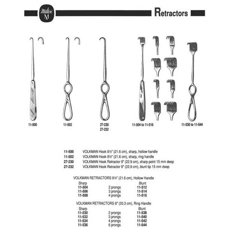 MILTEX VOLKMAN Retractor, 8-1/2" (216mm), 2 Prongs, Blunt, Ring Handle. MPN: 11-538 - Image 2