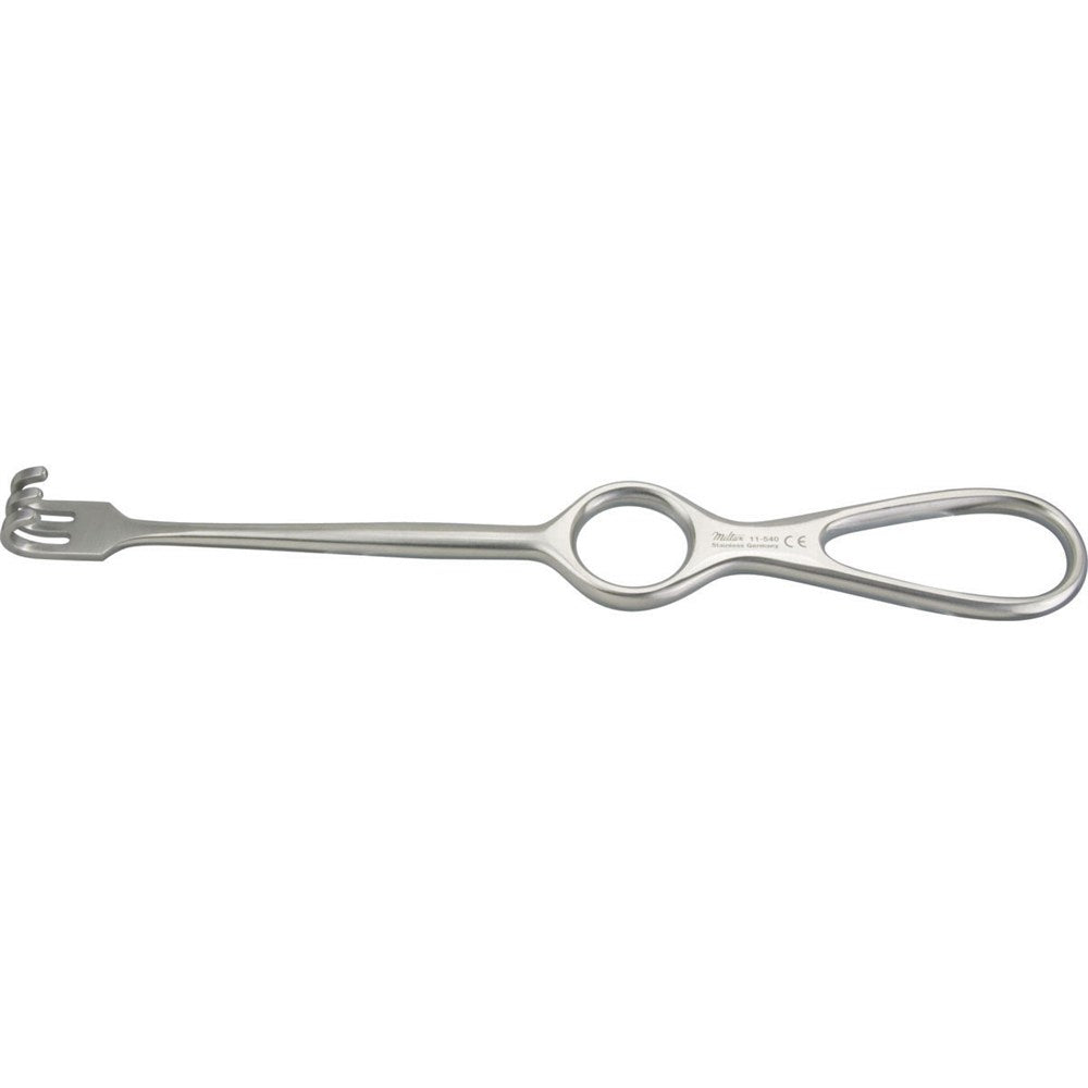 MILTEX VOLKMAN Retractor, 8-1/2" (216mm), 3 Prongs, Blunt, Ring Handle. MPN: 11-540