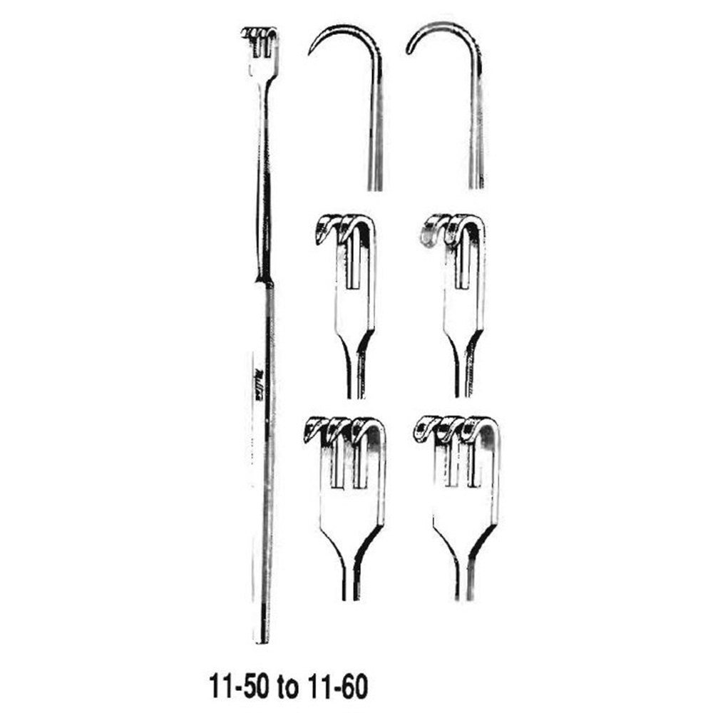 MILTEX Rigid Neck Rake Retractor, 6" (15.2 cm), 3 blunt prongs. MPN: 11-60