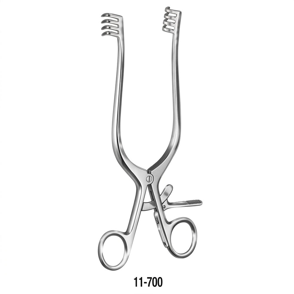 MILTEX ADSON Retractor, 7-1/2" (19.1 cm), sharp, 4 X 4 teeth 3/4" (1.9 cm) X 3/4" (1.9 cm), straight Arms. MPN: 11-700