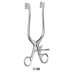 MILTEX ADSON Retractor, 7-1/2" (19.1 cm), sharp, 4 X 4 teeth 3/4" (1.9 cm) X 3/4" (1.9 cm), straight Arms. MPN: 11-700
