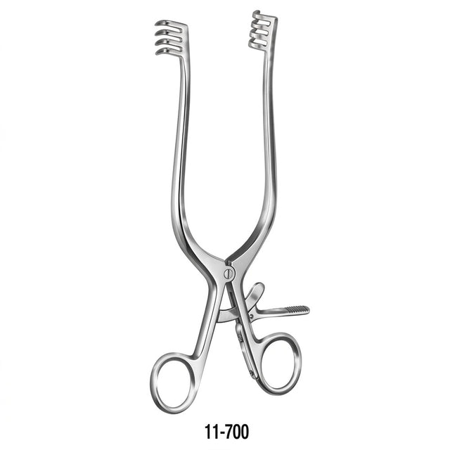 MILTEX ADSON Retractor, 7-1/2" (19.1 cm), sharp, 4 X 4 teeth 3/4" (1.9 cm) X 3/4" (1.9 cm), straight Arms. MPN: 11-700