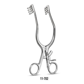 MILTEX ADSON Retractor, 7-1/2" (19.1 cm), sharp, 4 X 4 teeth 3/4" (1.9 cm) X 3/4" (1.9 cm), angled arms. MPN: 11-702