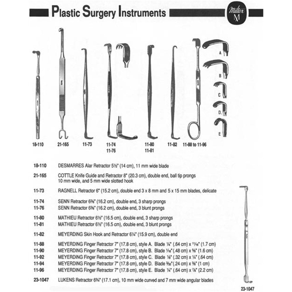MILTEX MATHIEU Retractor, 6-1/4" (160mm), Blunt, Double Ended, 3 Blunt Prongs and 6.3mm X 21mm Blade. MPN: 11-81 - Image 4