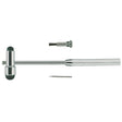 MILTEX BUCK Neurological Hammer 7 3/4" (197mm) with brush & needle (screw into handle), chrome. MPN: 1-220