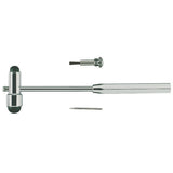 MILTEX BUCK Neurological Hammer 7 3/4" (197mm) with brush & needle (screw into handle), chrome. MPN: 1-220