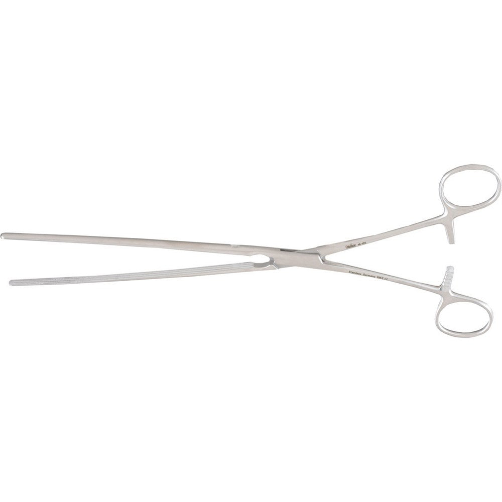 MILTEX KOCHER Forceps, 10-3/4" (272mm), Straight, Longitudinal Serrations. MPN: 16-120