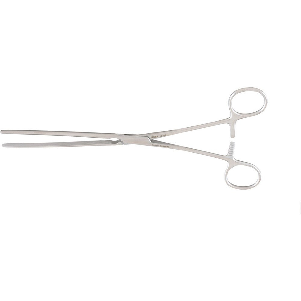 MILTEX DOYEN Intestinal Forceps, 9" (22.9 cm), straight, flexible blades with longitudinal serrations. MPN: 16-160