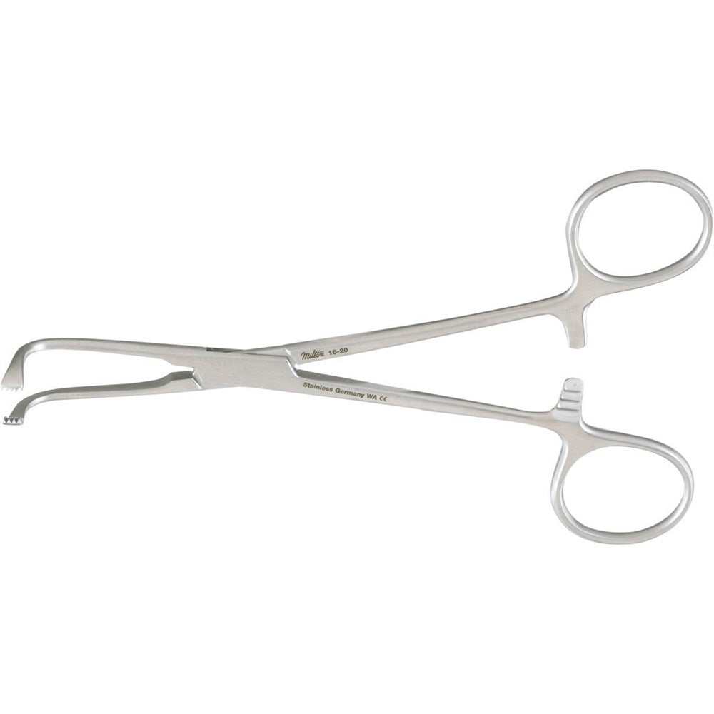 MILTEX ALLIS Tissue Forceps, 5-3/4" (146mm), 4 X 5 Teeth, Angular Jaws. MPN: 16-20