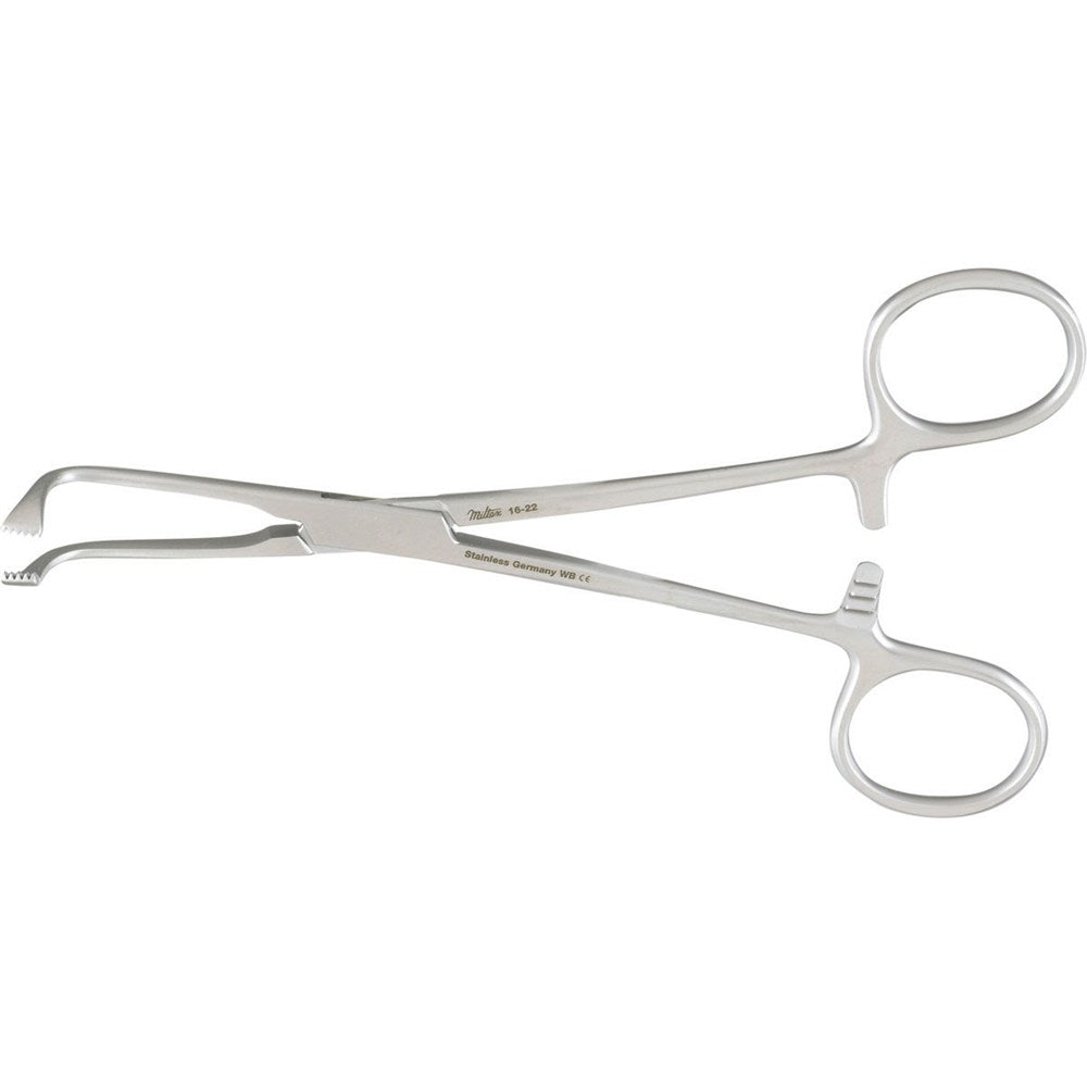 MILTEX ALLIS Tissue Forceps, 5-3/4" (146mm), 5 X 6 Teeth, Angular Jaws. MPN: 16-22