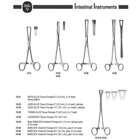 MILTEX BABCOCK Tissue Forceps, 6-1/4" (156mm), Jaws 8.5mm Wide. MPN: 16-44 - Image 2