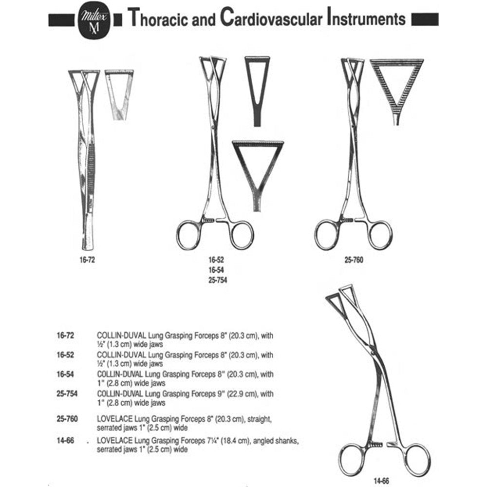 MILTEX COLLIN Tissue Forceps, Straight, 7-3/4" (200mm), 1-1/8" (29mm) Wide Jaws. MPN: 16-54 - Image 3