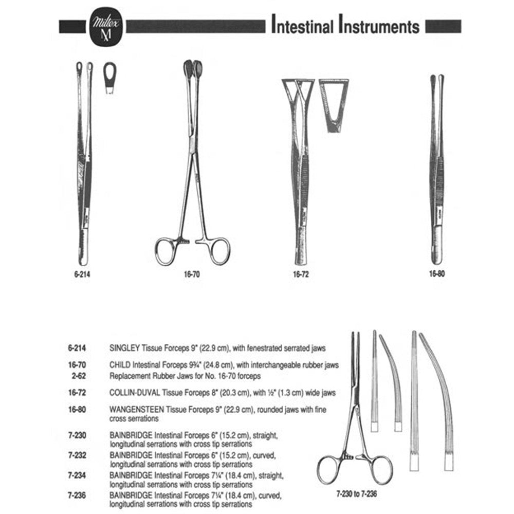 MILTEX WANGENSTEEN Tissue Forceps, 9" (230mm), Rounded Jaws with Fine Cross Serrations. MPN: 16-80 - Image 3