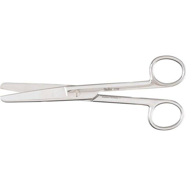 MILTEX Utility Scissors straight, blunt/blunt, one serrated blade, extra heavy, Length= 6-1/2" (16.5 cm). MPN: 1702