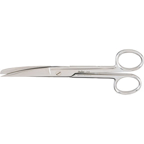 MILTEX Utility Scissors curved, sharp/blunt, one serrated blade, extra heavy, Length= 6-1/2" (16.5 cm). MPN: 1704