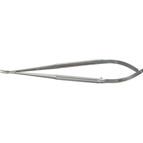 Miltex Micro Needle Holder, 7⅛" (18.1 cm), Curved, Round Handles, 0.6 mm Tips. MPN: 17-1010