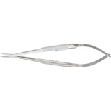 Miltex Micro Needle Holder, 5¼" (13.3 cm), Curved, with Lock, Round Handles, 0.6 mm Tips. MPN: 17-1020