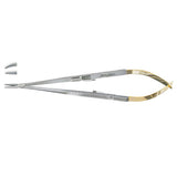 Miltex Jacobson Microvascular Needle Holder, 7" (17.8 cm), Straight, Serrated Jaws, with Lock, Tungsten Carbide. MPN: 17-1090TC