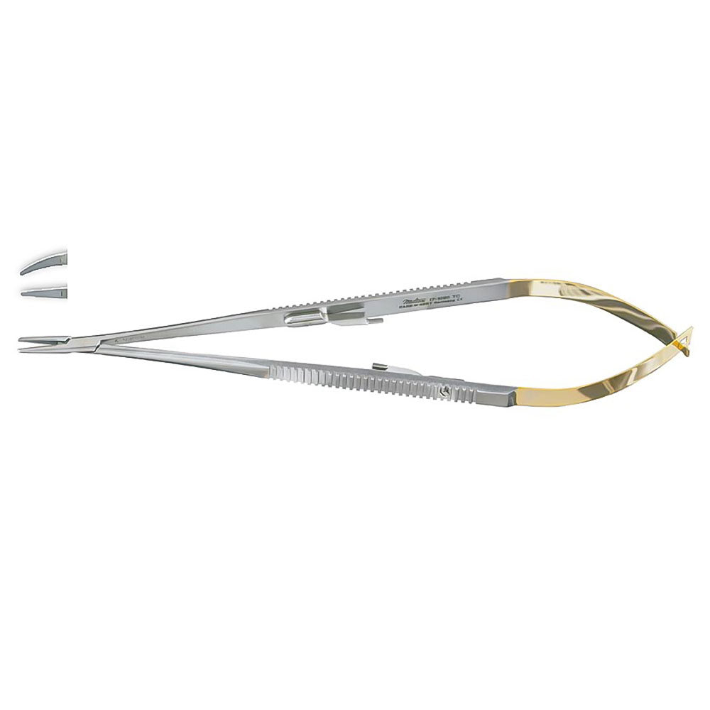 Miltex Jacobson Microvascular Needle Holder, 8½" (21.6 cm), Straight, Serrated Jaws, with Lock, Tungsten Carbide. MPN: 17-1092TC