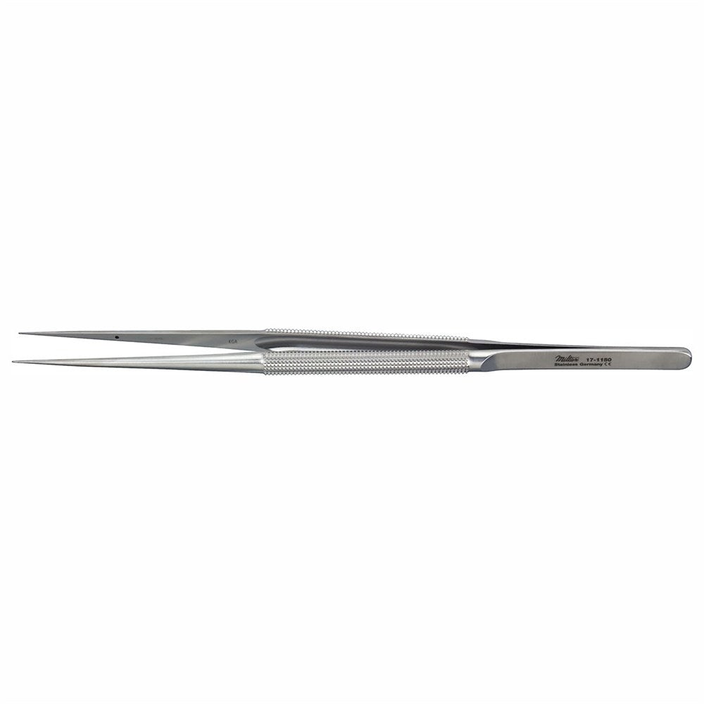 MILTEX Rhoton MicroSurgery Suture Tying Forceps, 7" (180mm), Straight, 0.4mm Tips. MPN: 17-1150
