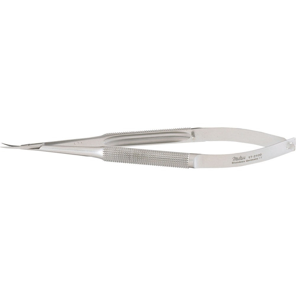 MILTEX Micro Surgery Scissors, Sharp Points, 5-3/4" (145mm) Curved, 10mm Blades, Round Handles. MPN: 17-2100