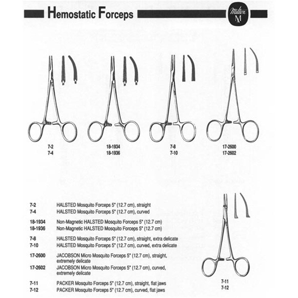 MILTEX JACOBSON Micro Mosquito Forceps, curved, extremely delicate. MPN: 17-2602 - Image 2
